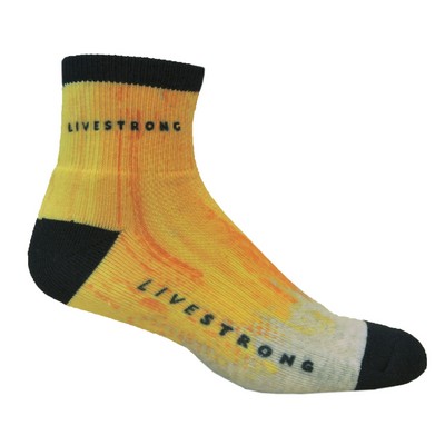 Athletic Quarter Sock (Black Welt, Heel, and Toe) w/DTG Printing