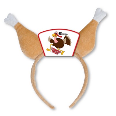 Drumstick Turkey Headband with Custom Printed Icon