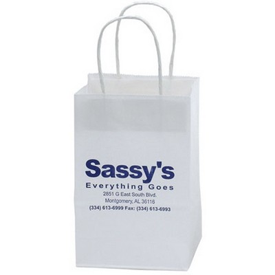 White Kraft Gem Paper Shopping Bag (5¼"x3¼"x8½")