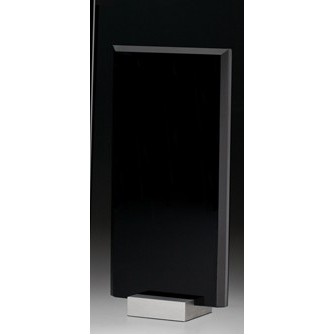 Crystal Jet Black Tower Award 8 1/4"H