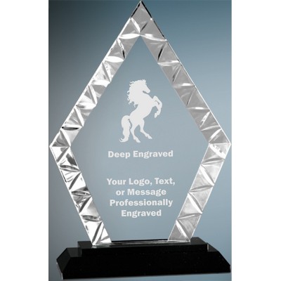 7 1/2" Medium Diamond Accent Glass Award