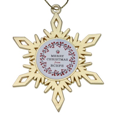 Gold Snowflake Holiday Ornament