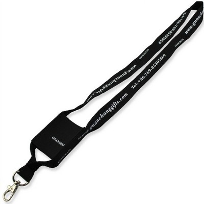 Polyester Cell Phone / Closed Pouch Holder Lanyards