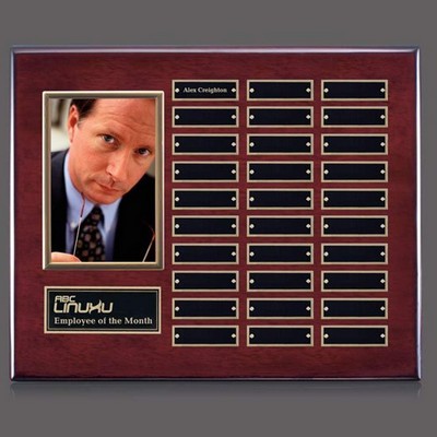 Photo (Vert) P/Plaque - Rosewood/Gold 30 Plate