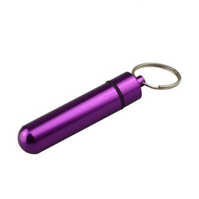 Large Aluminum Keyring Pill Box