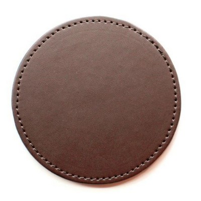 Ashlin® Designer Stratford Expresso Brown Vegan Leather Executive Round Coaster