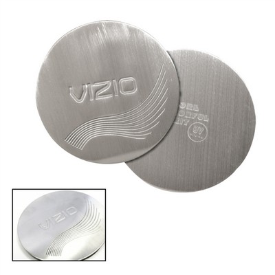 Die Struck Stainless Steel Round Beverage Coaster (6 Week Service)