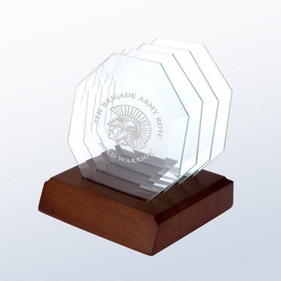 Octagon glass coaster set