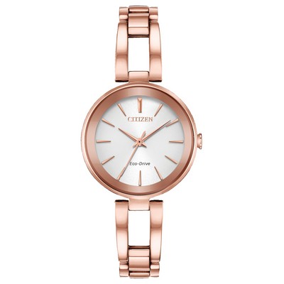 Citizen Ladies' Axiom Eco-Drive Watch, Pink Gold-Tone with Silver Dial