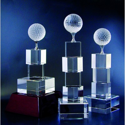 Golf Tower Optical Crystal Award/Trophy 8"H