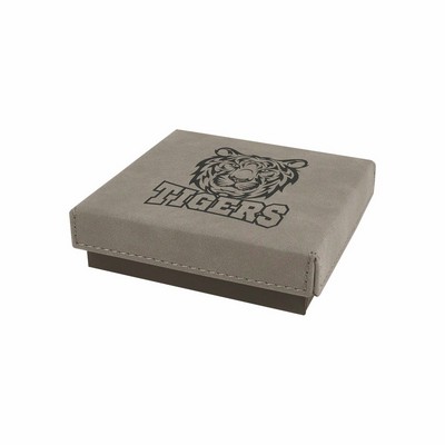 4" x 4" Gray Leatherette Medal Box