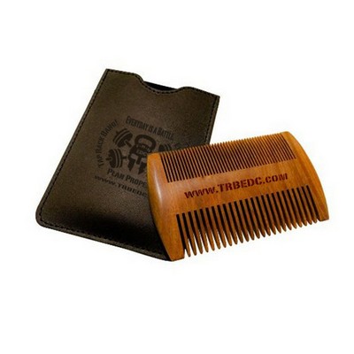 Wooden Beard Comb & Case