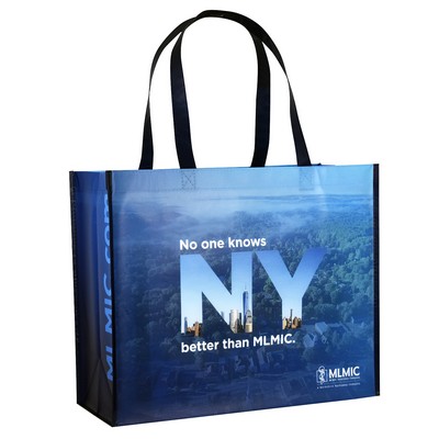 Custom Full-Color Laminated Non-Woven Promotional Tote Bag 17"x14"x7"