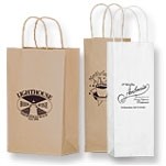 Short Run Natural Kraft Wine Bottle Bag (5¼"x3½"x13")