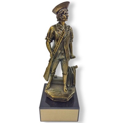 14" Minuteman Antique Brass Trophy