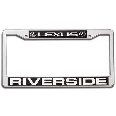 Chrome Plated License Frame w/Chrome Raised Letters