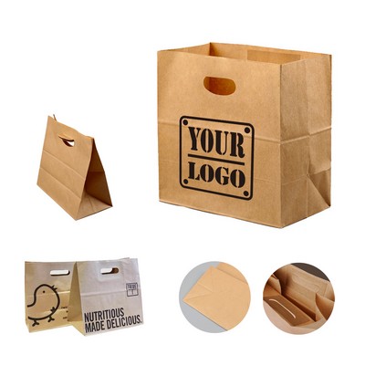 Die Cut Brown Craft Grocery Bag