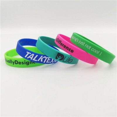 Screen Printed Silicone Wristband Bracelet