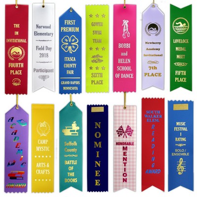 Custom Finished Top Award Ribbons 2" x 8"