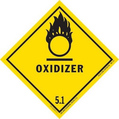 Oxidizer Class 5.1 HazMat Paper Labels - 4" x 4"