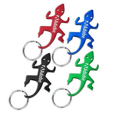 Lizard Shaped Aluminum Bottle Opener w/Key Ring