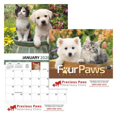 Four Paws Appointment Calendar - Stapled