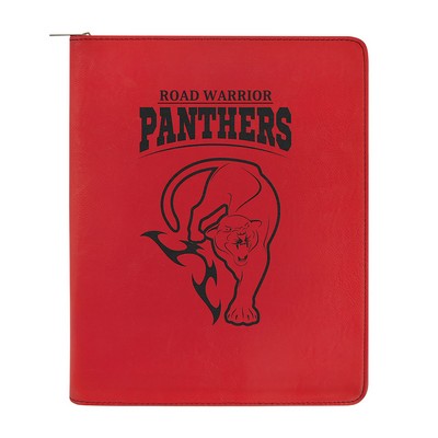 9½" x 12" Leatherette Red Portfolio with Zipper