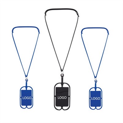 Silicone Mobile Lanyard W/ Pocket