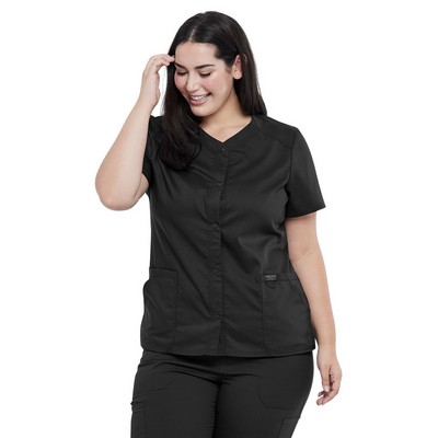 Cherokee® Workwear Revolution Women's Snap Front V-Neck Scrub Shirt