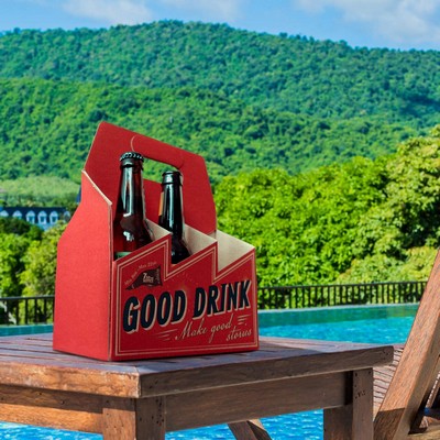 Corrugated Cardboard 6 Pack Beer Carrier/Holder