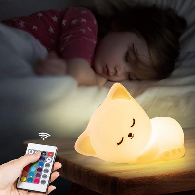 Cute Color Changing Silicon Night Light for Kids, Baby Night Light with Touch Sensor