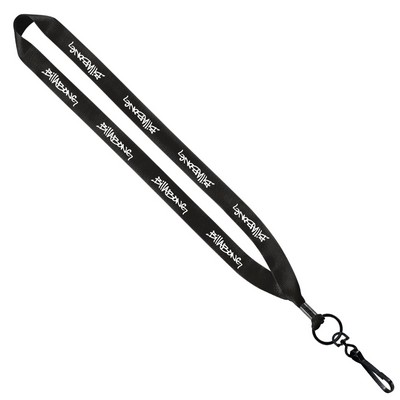 ¾" Polyester Lanyard w/Metal Crimp & Swivel Snap Hook