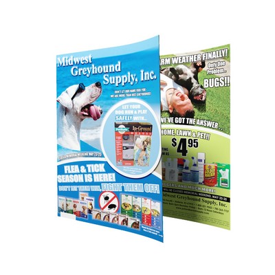 3.667" x 8.5" - Full Color Flyers -100# Gloss Cover -Aqueous Coating