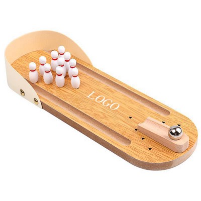 Wooden Desktop Bowling Game