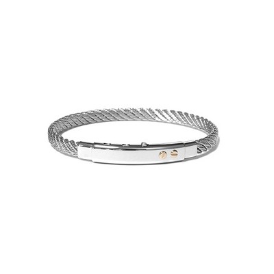 CJ Steelx "The Enzo" Stainless Steel Thick Cable Wire Bracelet - Silver