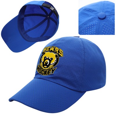 100% Polyester Quick Drying 6 Panel Baseball Caps w/ Buckle