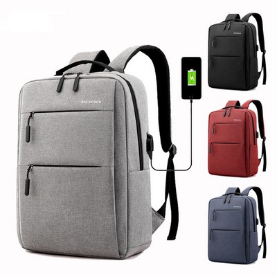 Travel Computer Laptop Backpack Water Resistant Bag with USB Charging Port 15 Inch