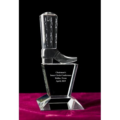 Crystal Sculpted Cowboy Boot Award