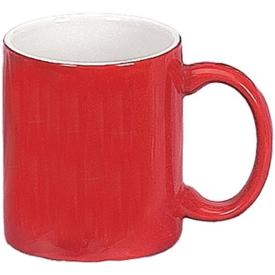 11 Oz. White/Red C Handle Mug