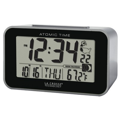 La Crosse Technology Atomic Alarm Clock w/Indoor Temperature and Moon Phase