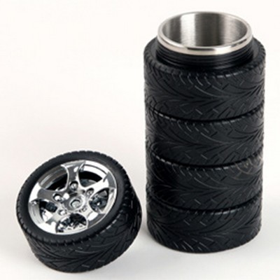 Novelty stainless steel 320ml water insulated bottle in tyre shape