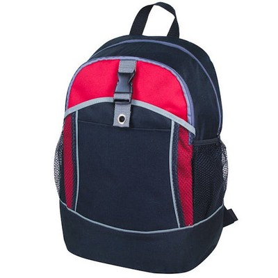 17 Classic Backpacks - Black/Red, Side Mesh Pockets (Case of 24)