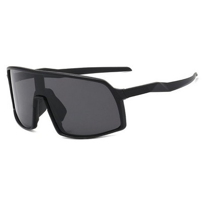 Goggle Sunglasses - Smoke Lenses - Black Frames