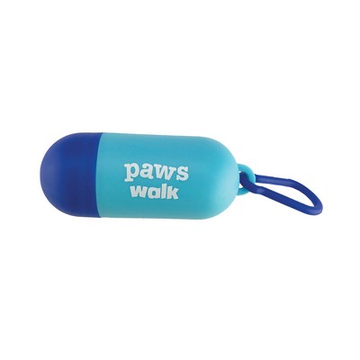 Two-Toned Capsule Shaped Pet Bag Dispenser - 1 Color Imprint