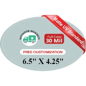 6.5x4.25 Outdoor Oval Magnets - 30 Mil