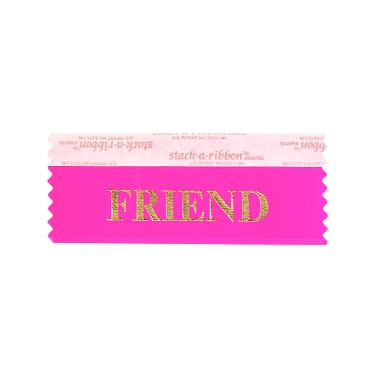 Friend Stk A Rbn Neon Cerise Rbn Gold Imprint