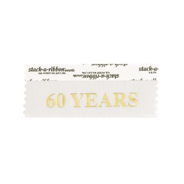 60 Years Stk A Rbn Silver Ribbon Gold Imprint