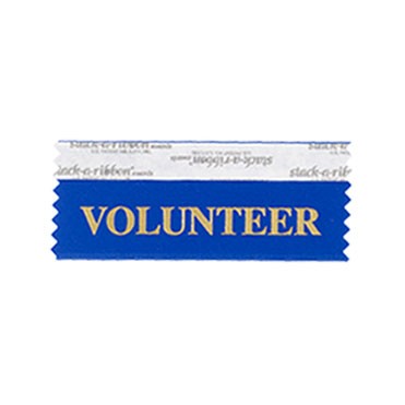 Volunteer Stk A Rbn Blue Ribbon Gold Imprint