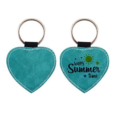 Heart Shape PU Leather Keychain