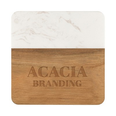 Acacia and Slate Square Coaster